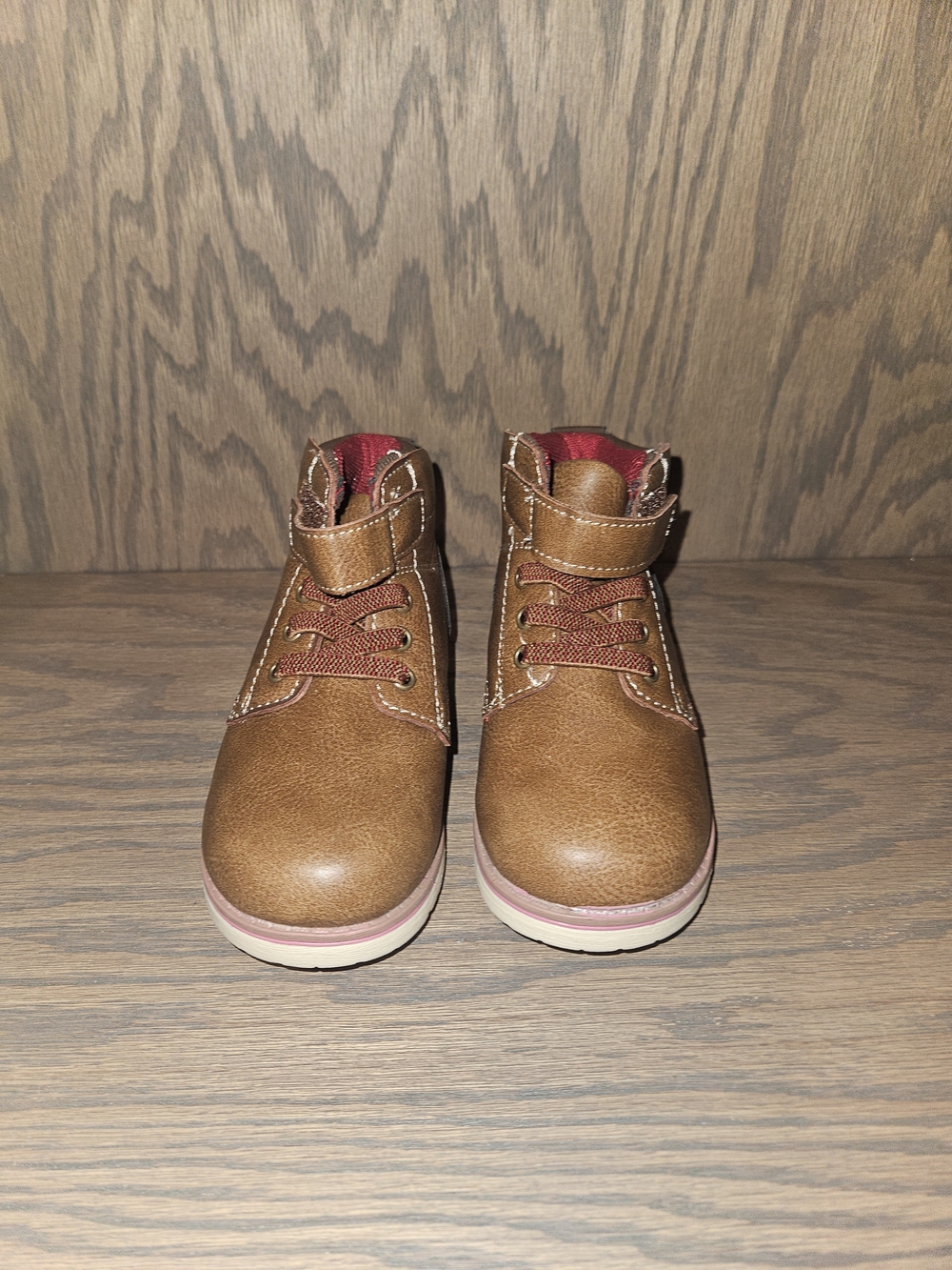 Crown Vintage Brown Kids Ankle Boots with Red Lining BRAND NEW